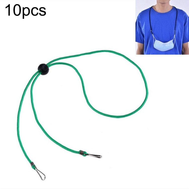 10pcs Mask Anti-lost Adjustable Lanyard and Ear Hook(Green) - Shopkiz.com