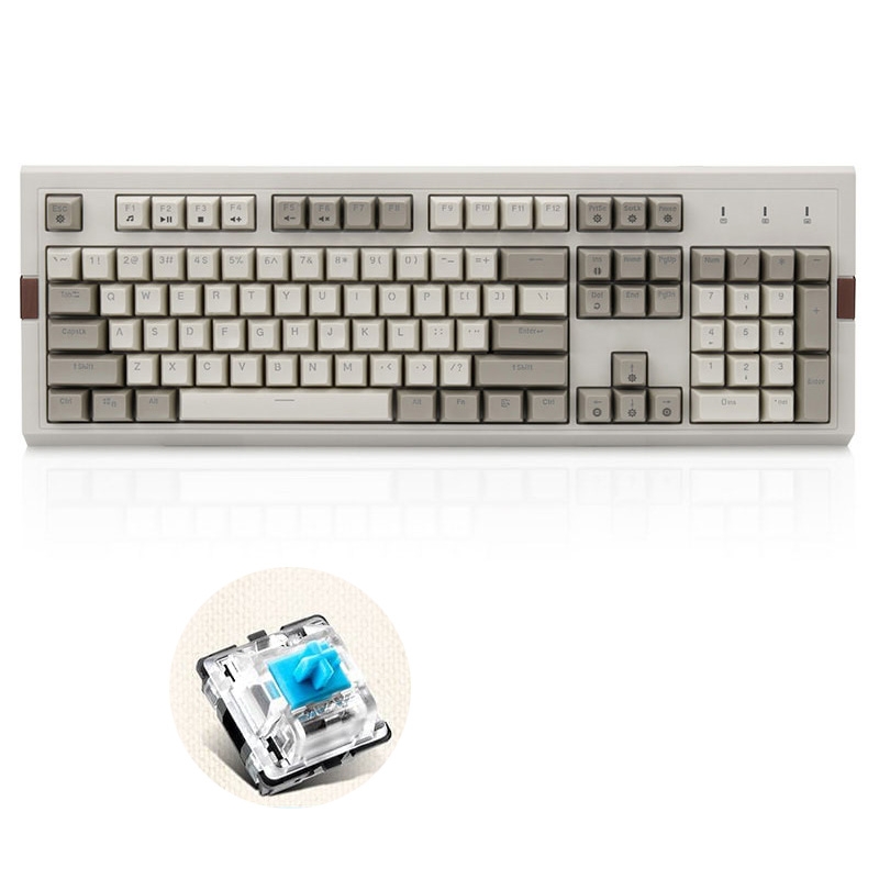 Ajazz AK510 104 Keys Retro Mechanical Keyboard SA Ball Cap PBT Internet Cafe Gaming RGB Lighting Keyboard, Cable Length 1.6m, Style:RGB Backlight(