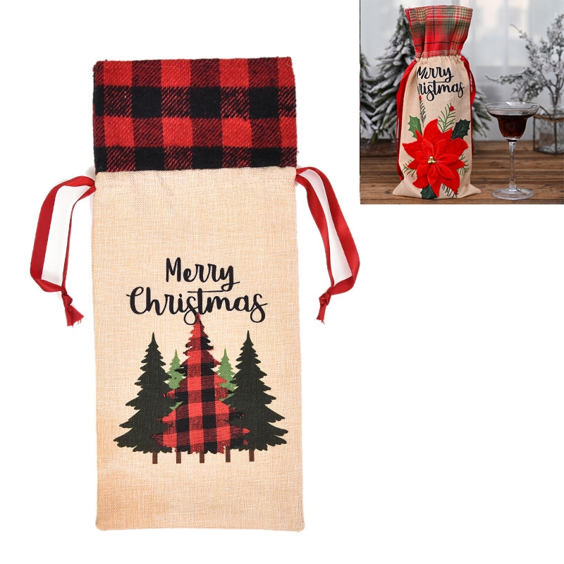 Christmas Decorations Imitation Linen Wine Bottle Cover(Car Senior) - Shopkiz.com