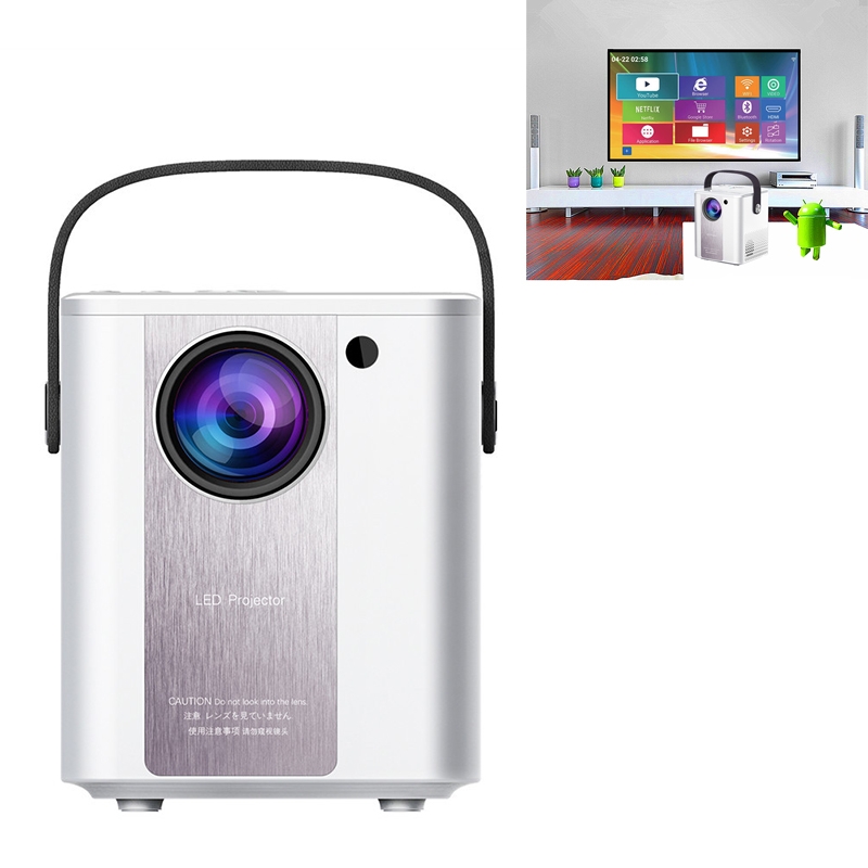 C500 Portable Mini LED Home HD Projector, Style:Android Version(White) - Shopkiz.com