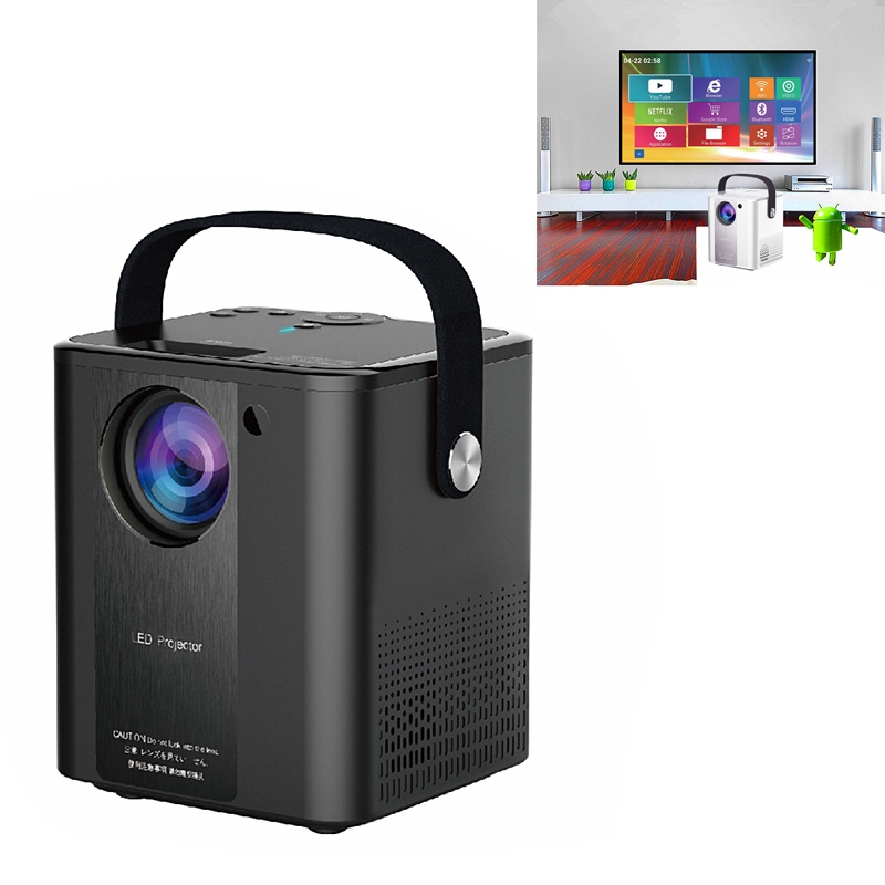 C500 Portable Mini LED Home HD Projector, Style:Android Version(Black) - Shopkiz.com