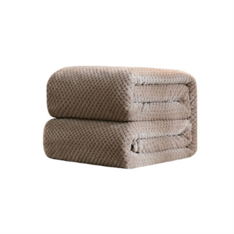 Thicken Solid Color Mesh Pineapple Flannel Blanket Coral Fleece Air Conditioning Sofa Cover Winter Warm Sheets Easy Wash Faux Fur Blankets,