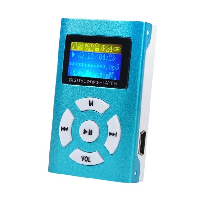 Portable TF (Micro SD) Card Slot MP3 Player with LCD Screen(Blue) - Shopkiz.com