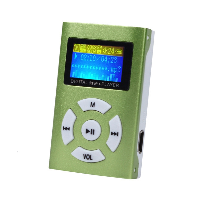 Portable TF (Micro SD) Card Slot MP3 Player with LCD Screen(Green) - Shopkiz.com