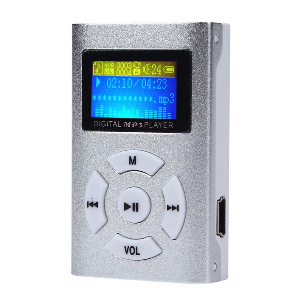 Portable TF (Micro SD) Card Slot MP3 Player with LCD Screen(Silver) - Shopkiz.com