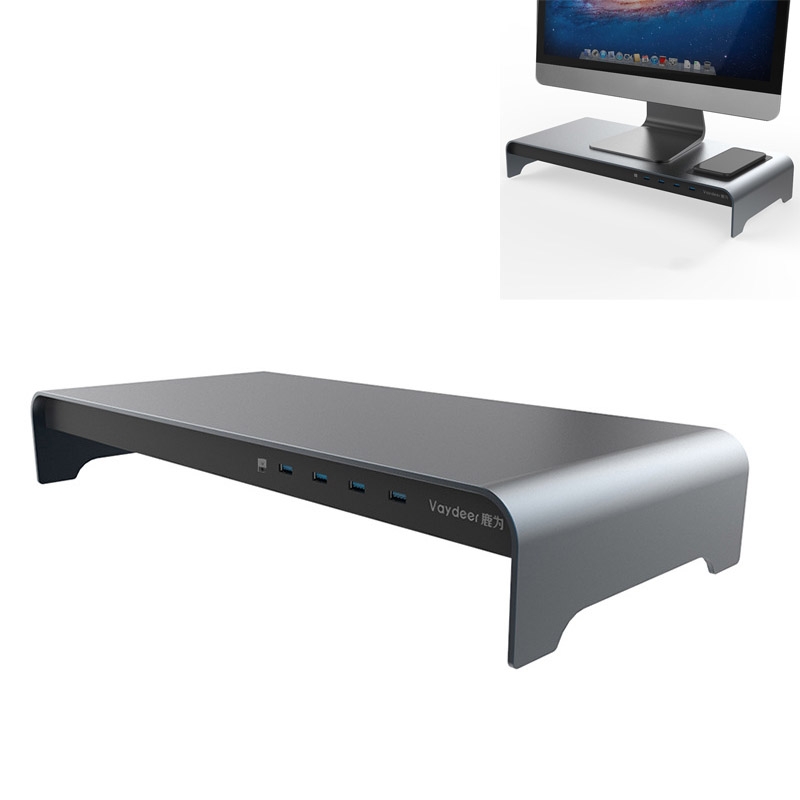 Vaydeer Computer Monitor Screen Increase Office Desktop USB Storage Rack, Style:with USB - Shopkiz.com