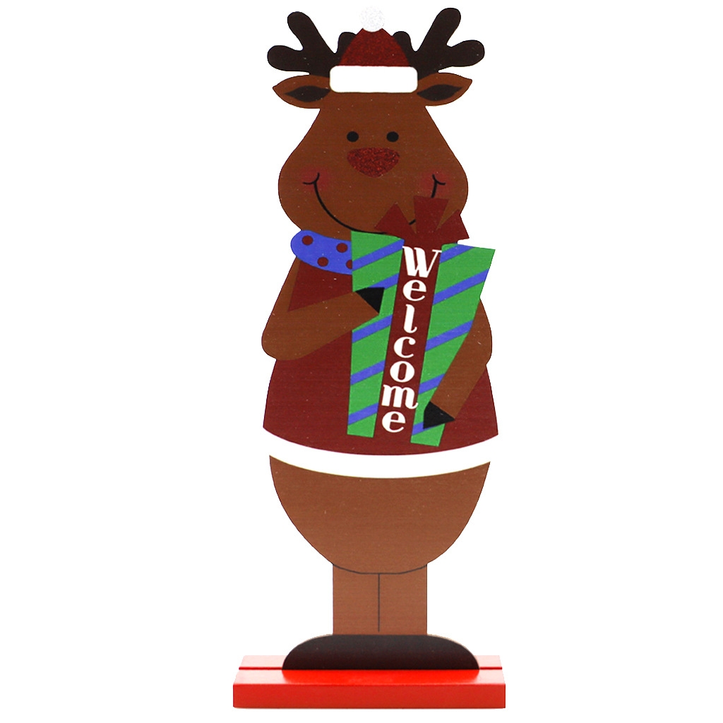 Christmas Festival Decorations Wooden Figure Desktop Decoration, Specification: Elk Gift - Shopkiz.com