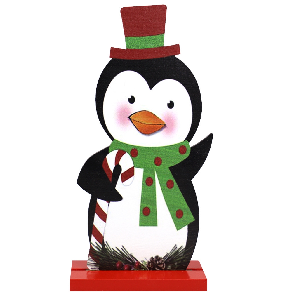 Christmas Festival Decorations Wooden Figure Desktop Decoration, Specification: Penguin - Shopkiz.com