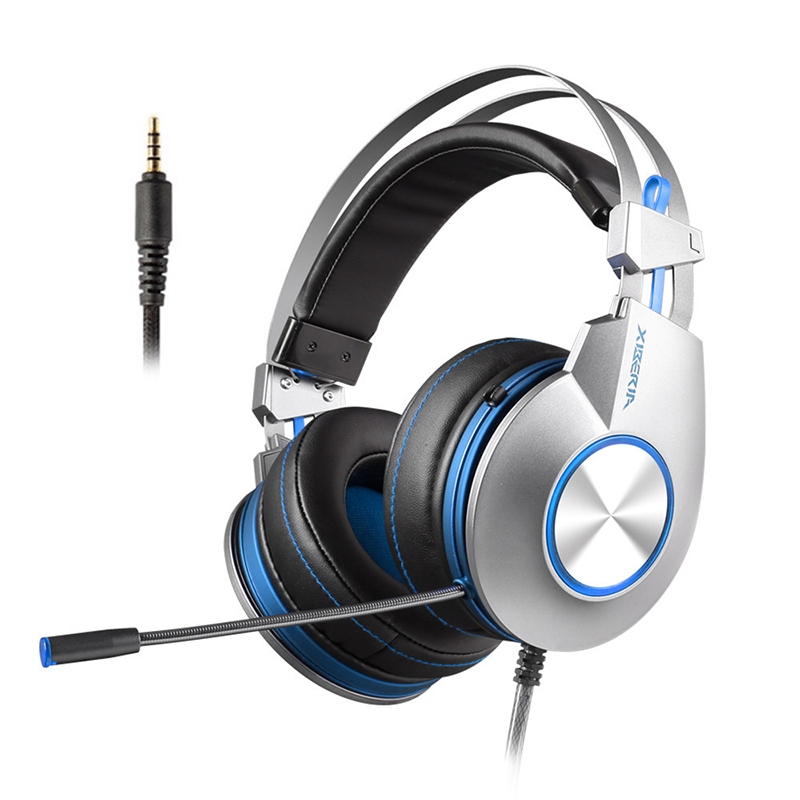 XIBERIA K5 Subwoofer 7.1 Music Gaming Headset, Cable Length: 2m, Style:Single 3.5mm(Blue) - Shopkiz.com