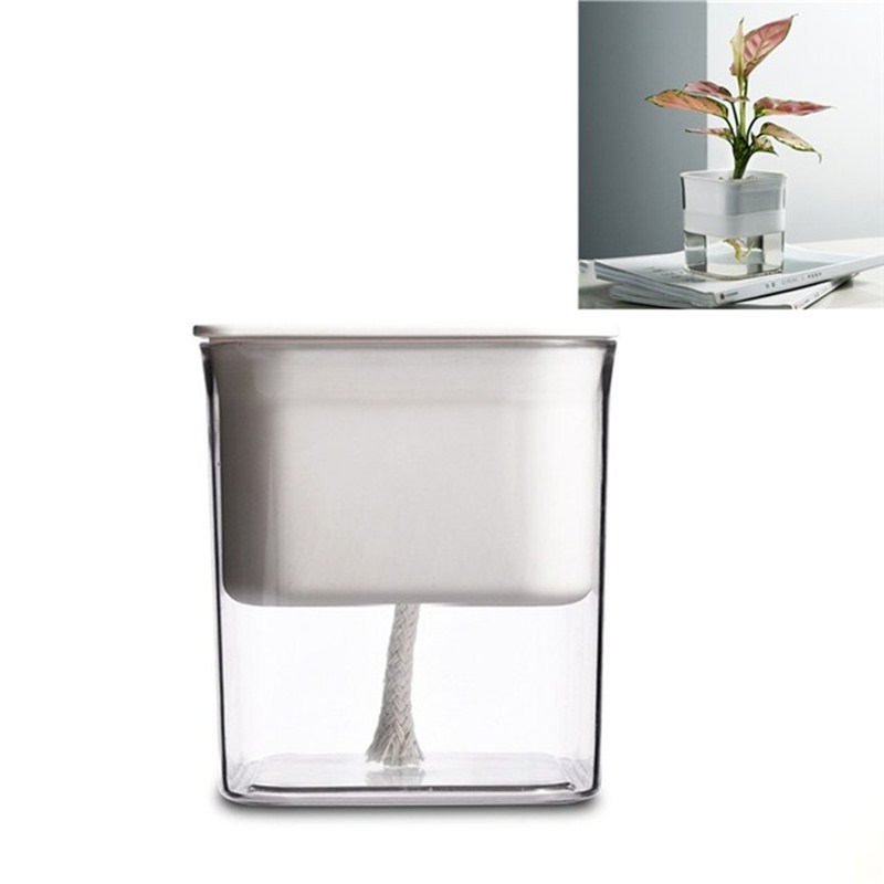 Green Radish Hydroponic Flowerpot Plastic Transparent Non-Porous Plant Automatic Water Absorption  Succulent Flowerpot(White) - Shopkiz.com