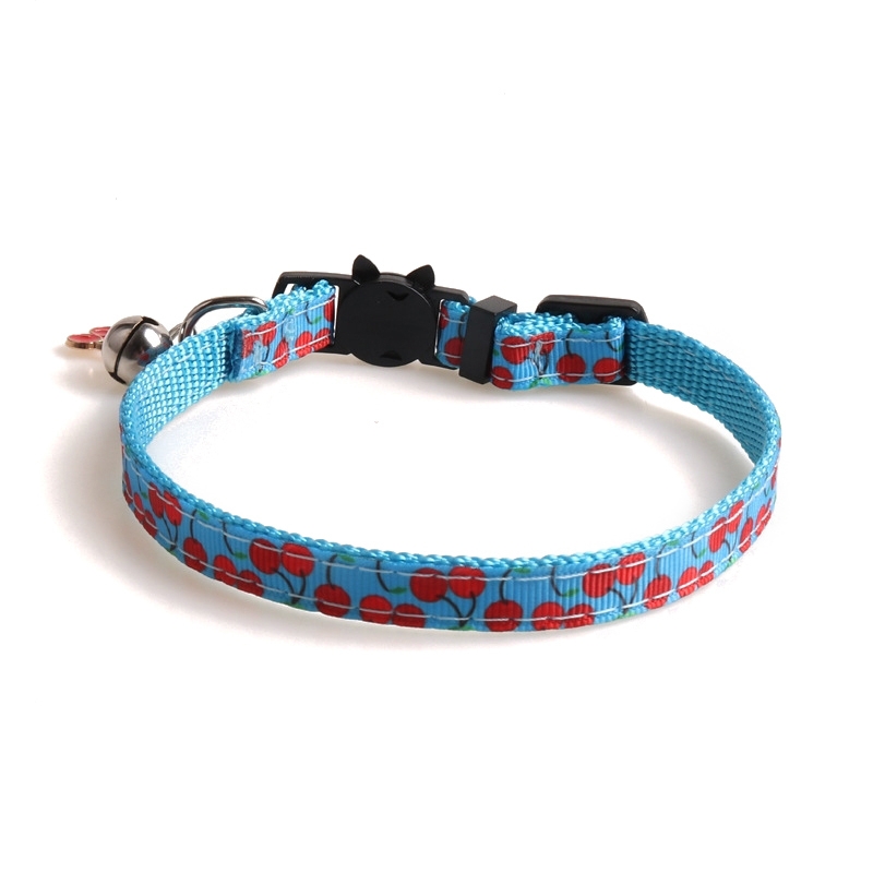 Pet Webbing Fruit Cat Collar With Fruit Accessories Bell Pet Collar, Size:1x28cm(Cherry) - Shopkiz.com