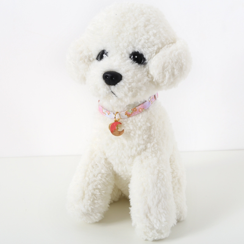 Adjustable Cat Dog Rabbit Safety Buckle Collar Pet Accessories, Size:S 17-32cm, Style:Moon(Pink) - Shopkiz.com