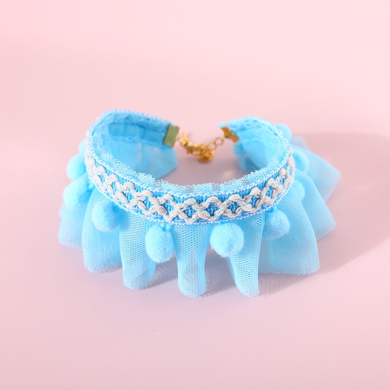 Lace Pet Adjustable Collar Cat Dog Photo Accessories, Size:S 20-25cm(Blue) - Shopkiz.com