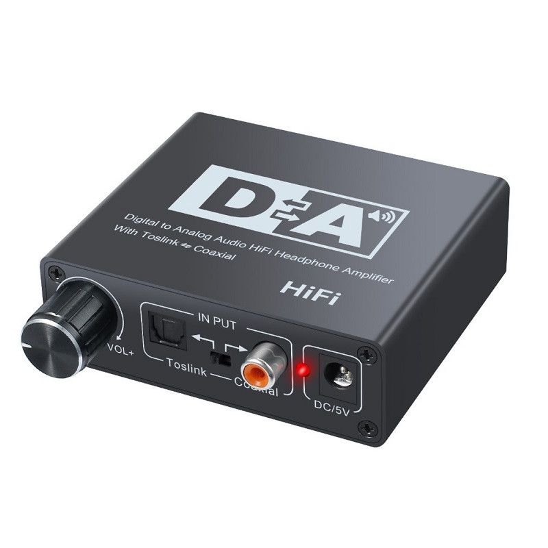 NK-C6 Optical Fiber To Analog Audio Converter Adjustable Volume Digital To Analog Decoder EU Plug - Shopkiz.com