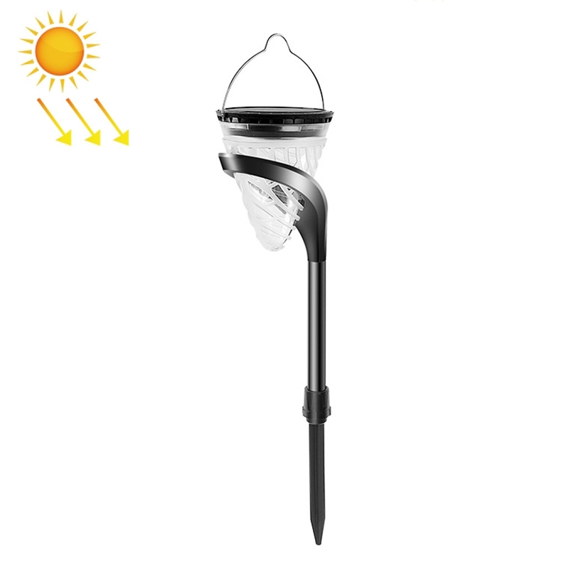 Cone-Shape Garden Decoration Solar Lawn Light Outdoor LED Ground Plug And Wall-Mounted Dual Purpose Lights(White and Warm Light) - Shopkiz.com
