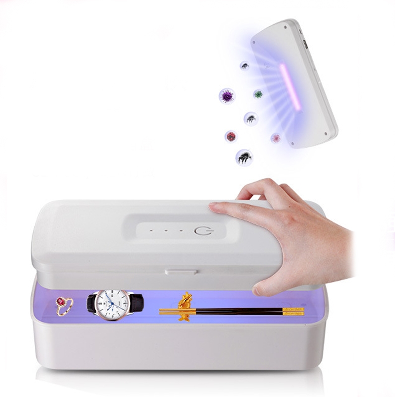 907 Mobile Phone Sterilization Box Ultraviolet Handheld Sterilizer Multifunctional Intelligent Sterilization Machine( White) - Shopkiz.com