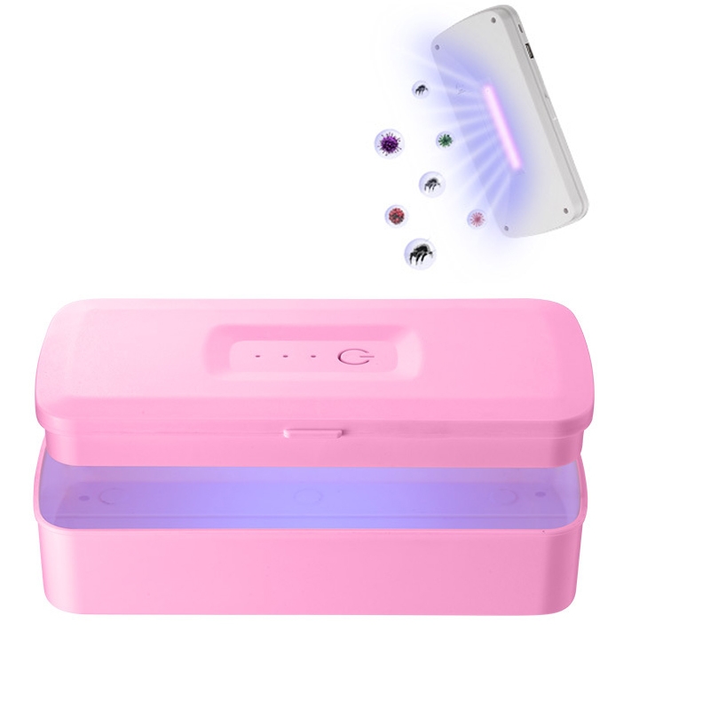 907 Mobile Phone Sterilization Box Ultraviolet Handheld Sterilizer Multifunctional Intelligent Sterilization Machine(Pink) - Shopkiz.com