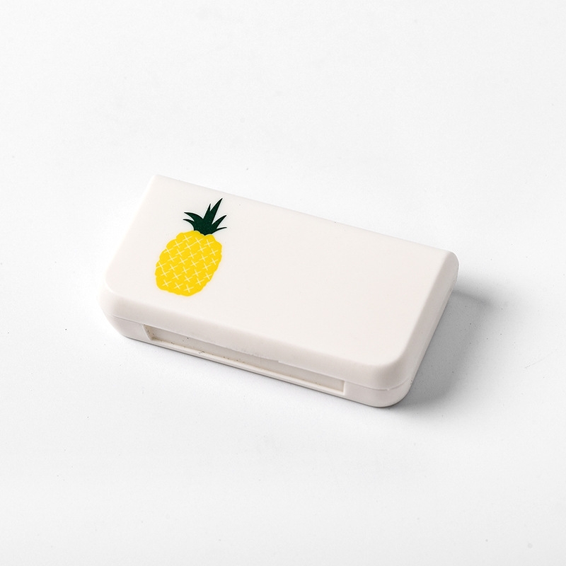 8 PCS Small Portable Moisture-proof Sealed Medicine Box 3 Compartments A Day Medicine Divided(Pineapple) - Shopkiz.com
