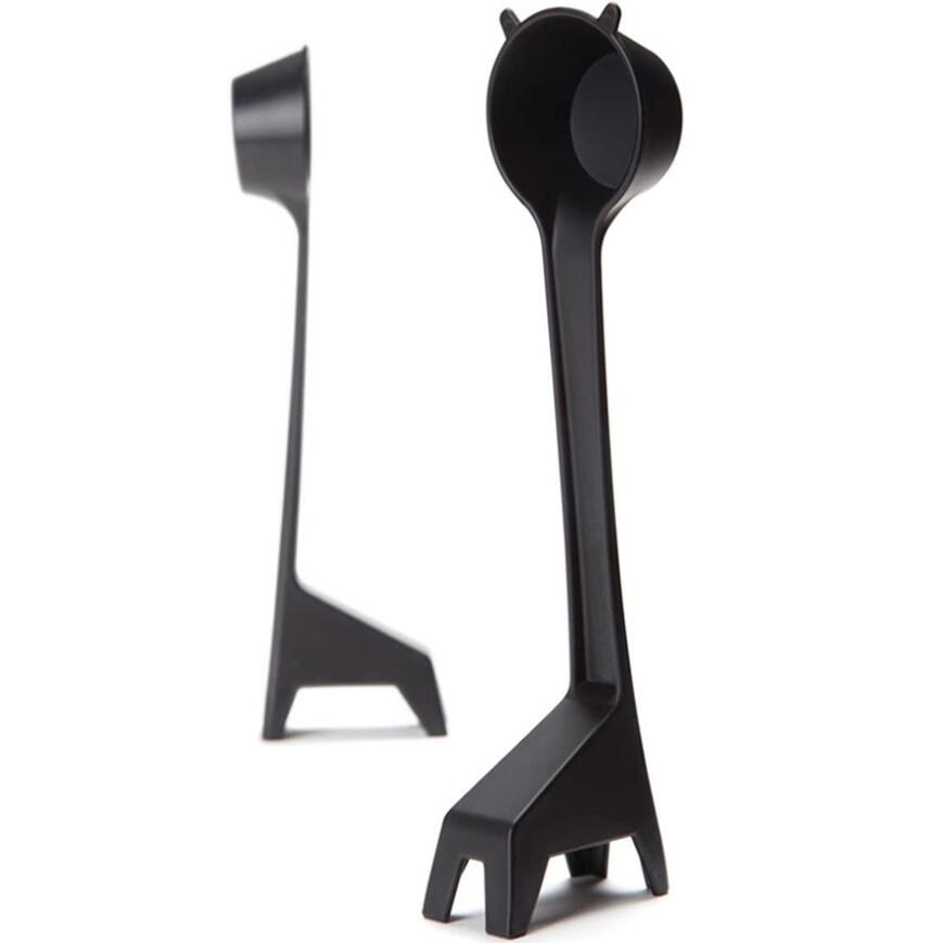 5 PCS Cartoon Giraffe Shape Coffee Spoon Coffee Bean Powder Quantitative Spoon Metering Plastic Spoon(Black) - Shopkiz.com