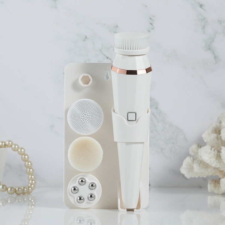 Multi-Functional Facial Cleansing Machine Beauty Massage Silicone Facial Cleansing Machine(White) - Shopkiz.com