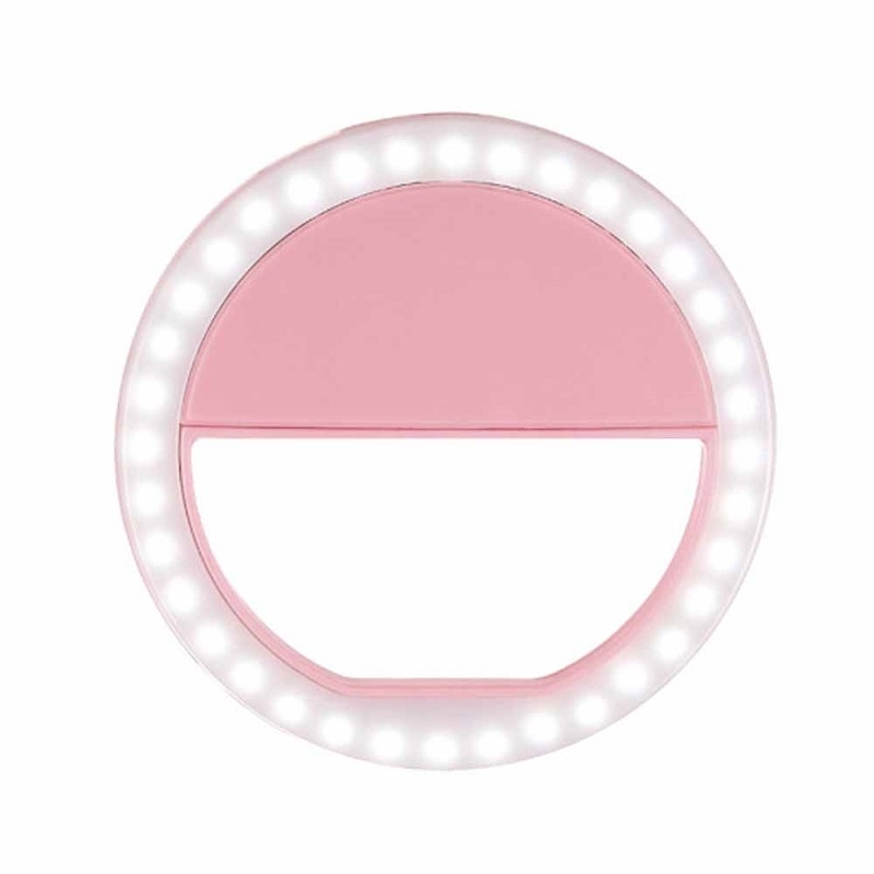 Ring-Shaped Mobile Phone Selfie Fill Light LED Flashlight For Live Photography(Pink) - Shopkiz.com