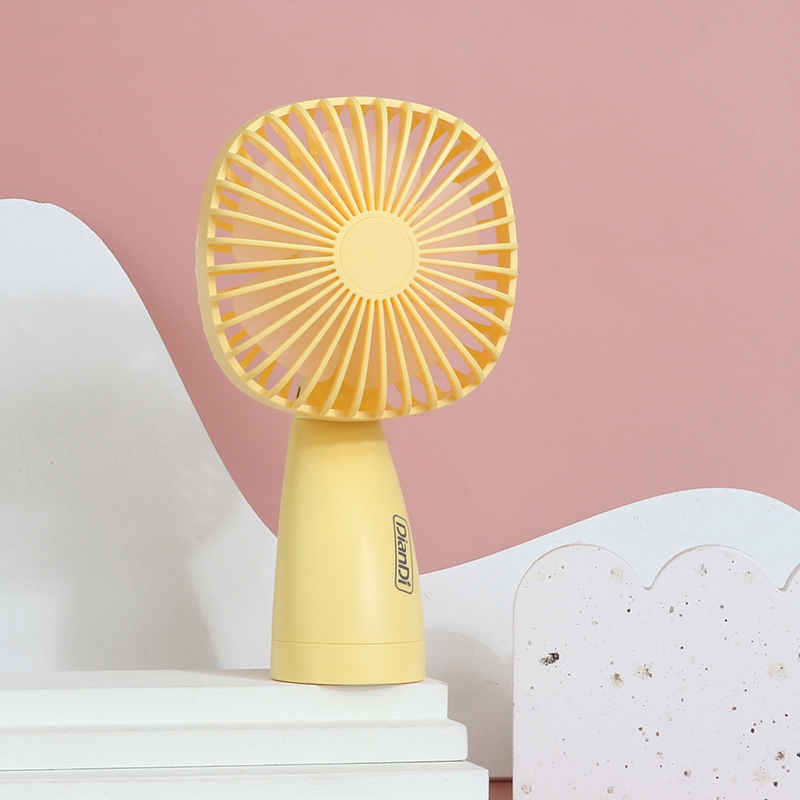 DainDi With Lights Hand-Held Small Fan Portable USB Charging Fan(Yellow) - Shopkiz.com