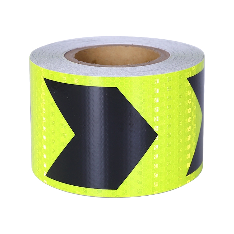 2 PCS Fluorescent Yellow Black Arrow Truck Sign Sticker Corridor Reflective Floor Stickers, Specification: 7.5cm x 20m - Shopkiz.com