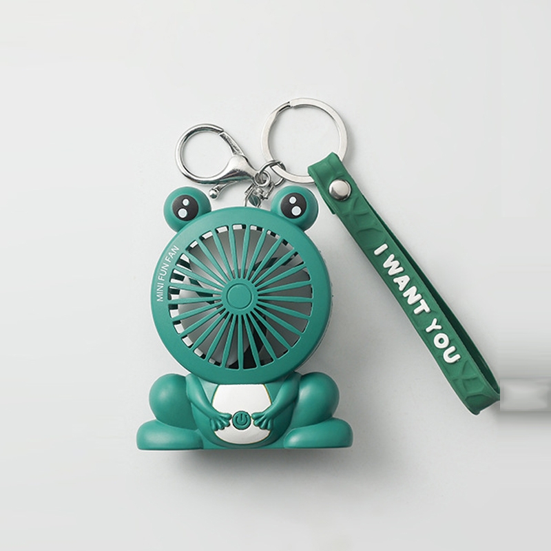 Children Small Pendant Fan Toy Portable Cartoon USB Desktop Handheld Mini Fan(Frog Green) - Shopkiz.com