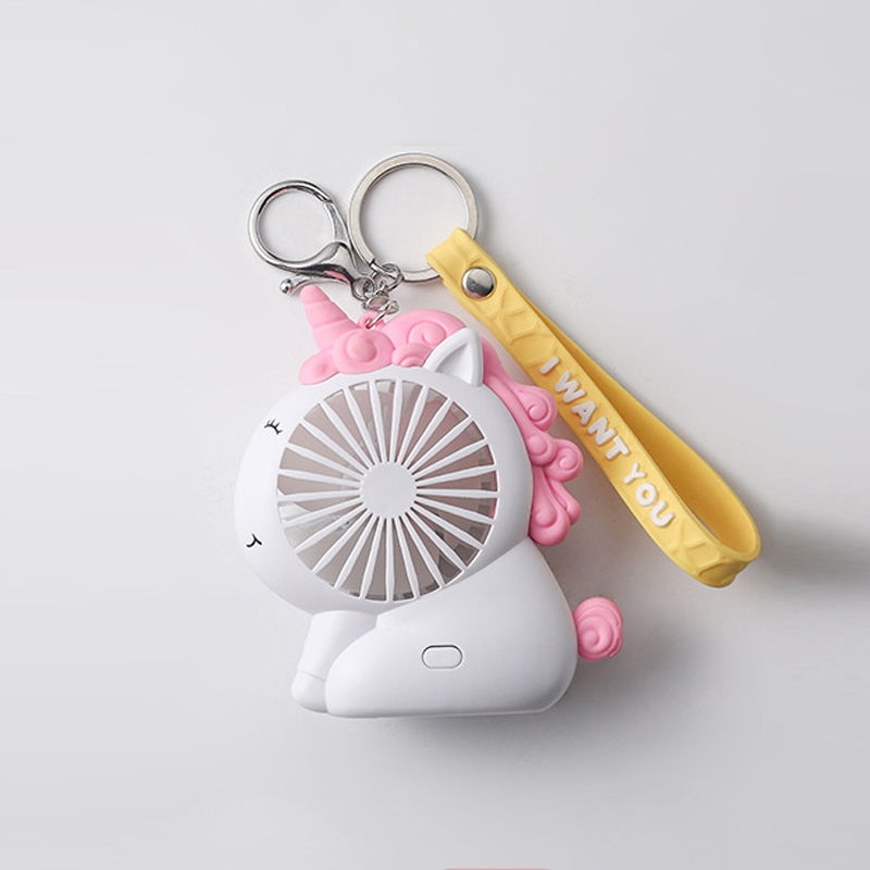 Children Small Pendant Fan Toy Portable Cartoon USB Desktop Handheld Mini Fan(Pony White) - Shopkiz.com