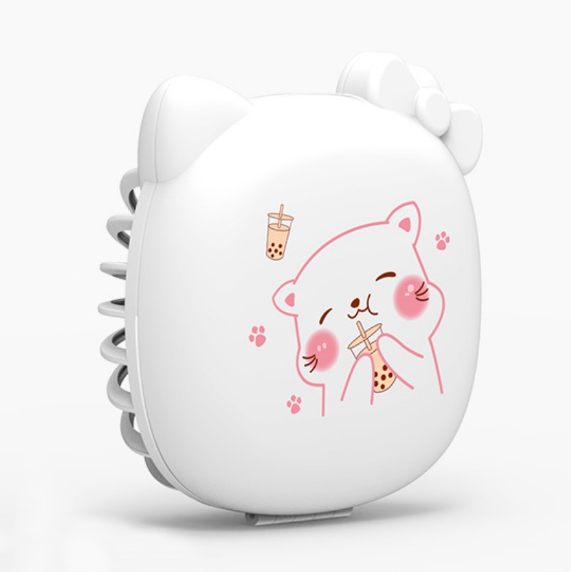 USB Charging Mini Handheld Portable Fan With Makeup Mirror & Fill Light(White) - Shopkiz.com