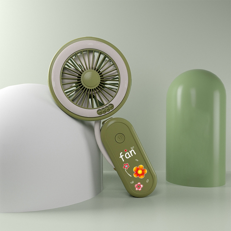 Hose Clamp Portable Fan USB Charging Folding Night Light Fan(Dark Tea Green) - Shopkiz.com