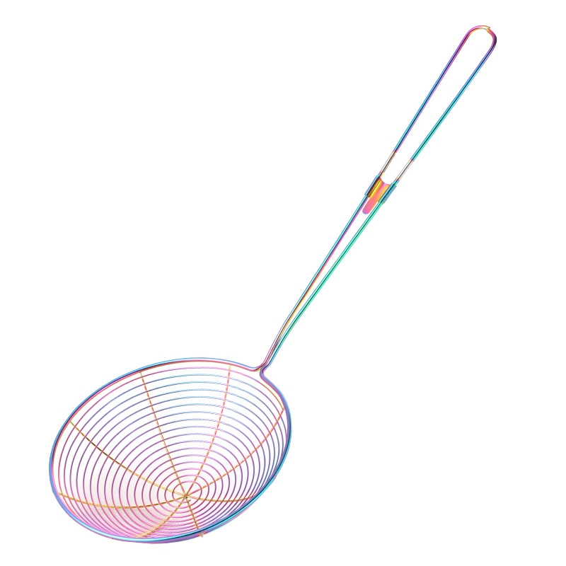 Stainless Steel Colander Noodle Spoon Oil Filter Spoon, Specification: Colorful - Shopkiz.com
