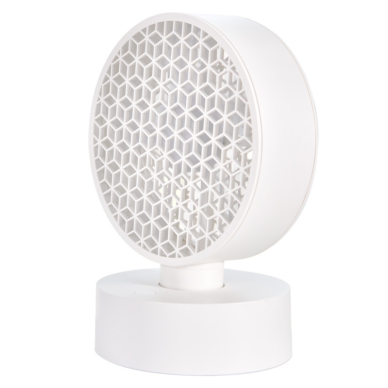 02557 Shaking Head Desktop Small Fan Home USB Rechargeable Portable Fan(White) - Shopkiz.com