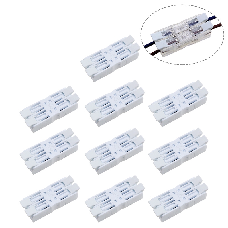 10 PCS Fast Terminal Block 2P Dual Pressing Terminal Connector Spring-Type Un-Lock Screw Connector, Specification: 928-M2 White Narrow - Shopkiz.com