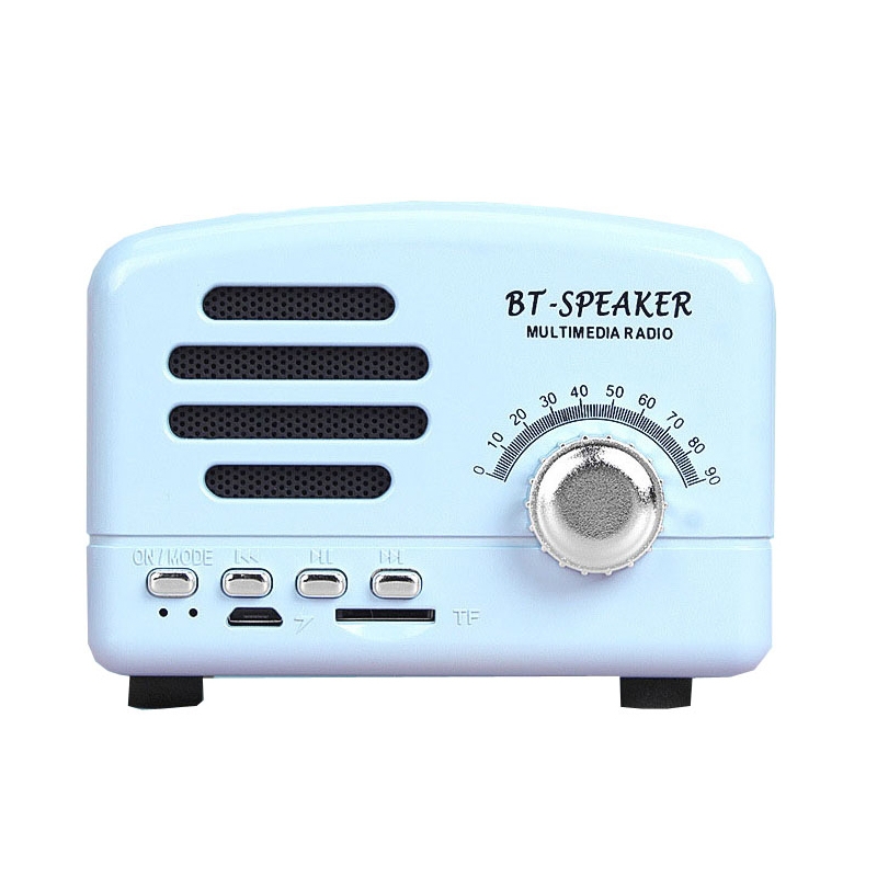 BT01 Retro Bluetooth Wireless Mini Speaker Portable Radio Support TF Card(Blue) - Shopkiz.com