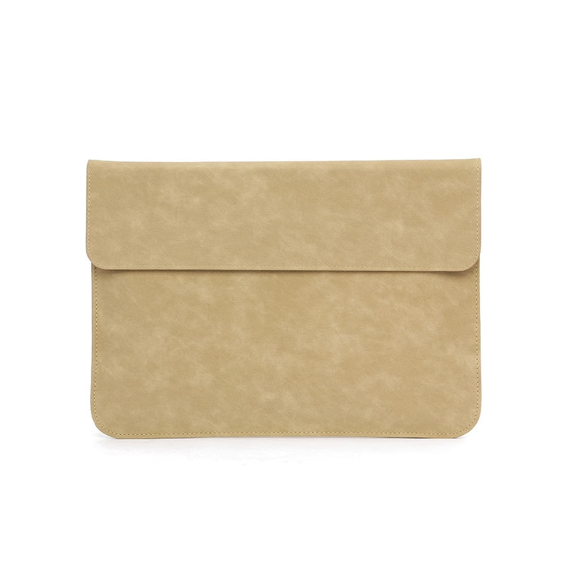 Horizontal Sheep Leather Laptop Bag For Macbook Air/ Pro 13.3 Inch A1466/A1369/A1502/A1425(Liner Bag  Khaki) - Shopkiz.com