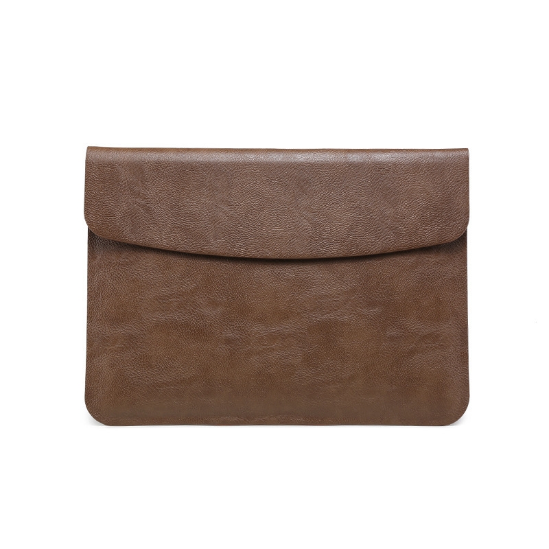 Horizontal Litchi Texture Laptop Bag Liner Bag For MacBook   13 Inch A1708 / 1706/1989 / A2337 / A2338(Liner Bag Brown) - Shopkiz.com