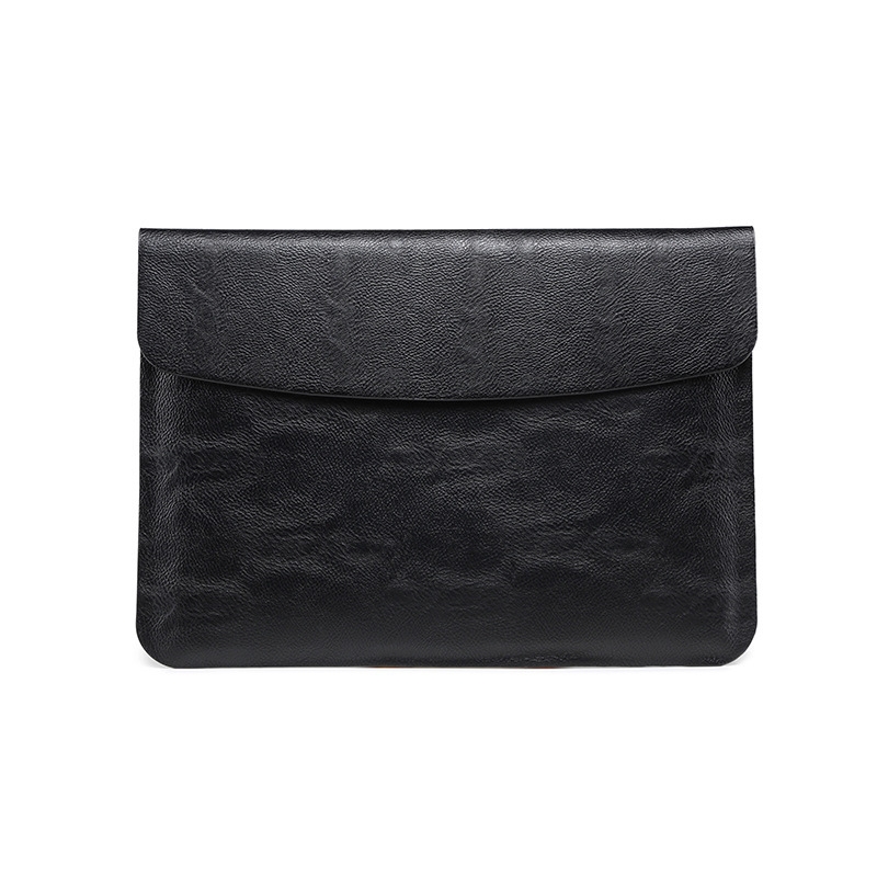 Horizontal Litchi Texture Laptop Bag Liner Bag For MacBook   13 Inch A1708 / 1706/1989 / A2337 / A2338(Liner Bag Black) - Shopkiz.com