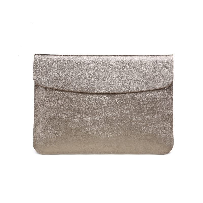 Horizontal Litchi Texture Laptop Bag Liner Bag For MacBook 13 Inch A1708 / 1706/1989 / A2337 / A2338(Liner Bag Golden) - Shopkiz.com
