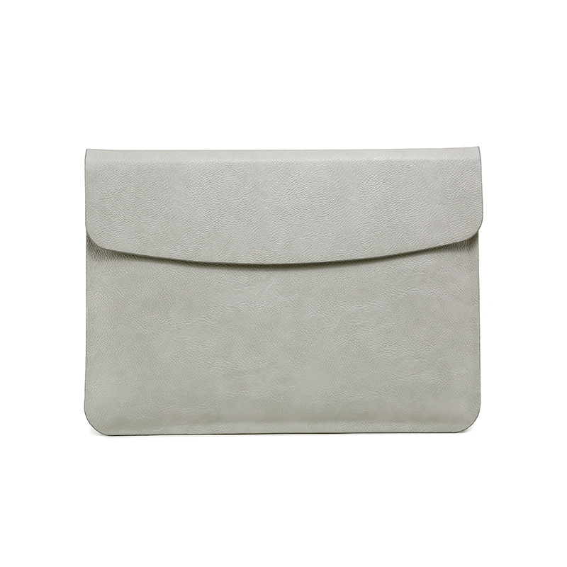 Horizontal Litchi Texture Laptop Bag Liner Bag For MacBook 13 Inch A1708 / 1706/1989 / A2337 / A2338(Liner Bag Gray) - Shopkiz.com