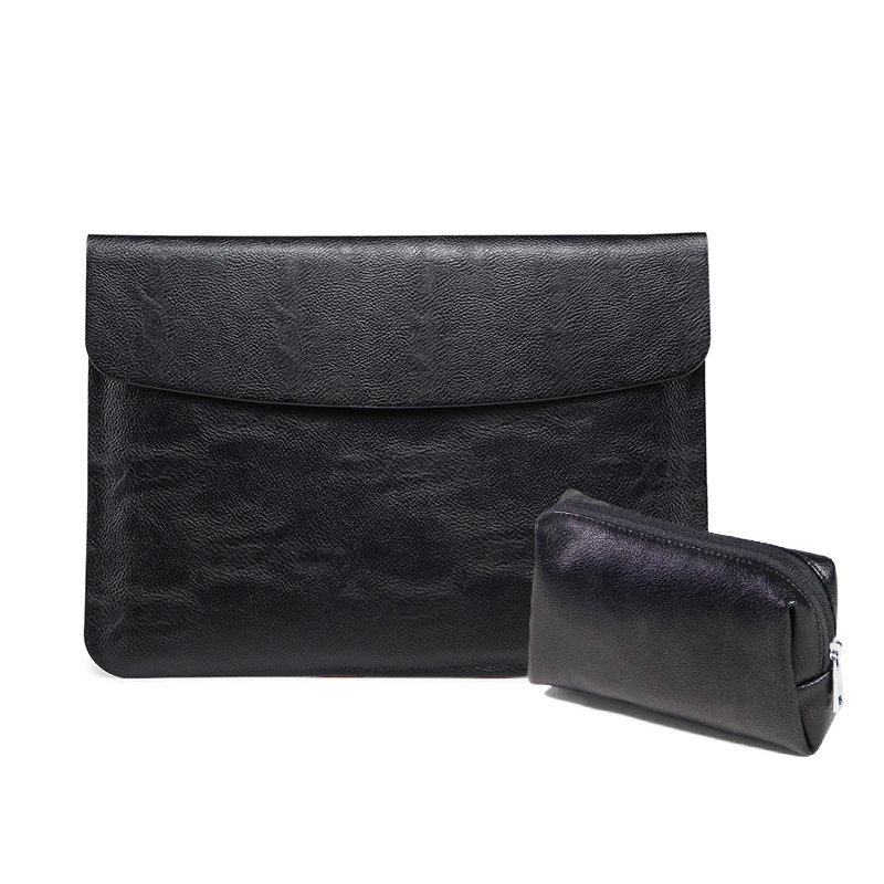 Horizontal Litchi Texture Laptop Bag Liner Bag For MacBook 13 Inch A1708 / 1706/1989 / A2337 / A2338(Liner Bag+Power Bag Black) - Shopkiz.com