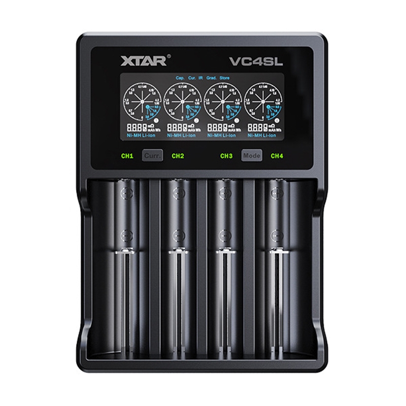 XTAR 4-Slot Bright Flashlight Lithium Battery Charger, Model: VC4SL - Shopkiz.com