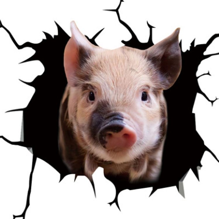 6 PCS Animal Wall Stickers Pig Hoisting Car Window Static Stickers(Pig 04) - Shopkiz.com
