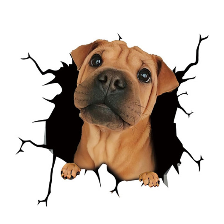 7 PCS Animal Wall Stickers Puppy Hole Car Window Static Sticker(Puppy 02) - Shopkiz.com