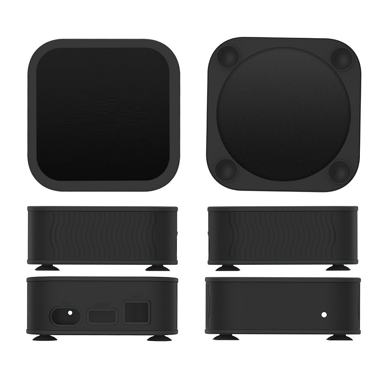 T7 Set-top Box Silicone Case Anti-drop Dust-proof Protective Sleeve for Apple TV 4K(Black) - Shopkiz.com