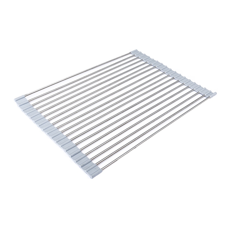 Folding Water Filters Kitchen Rack Sink Bowl Chopsticks Filters, Style: Stainless Steel 46x33cm - Shopkiz.com