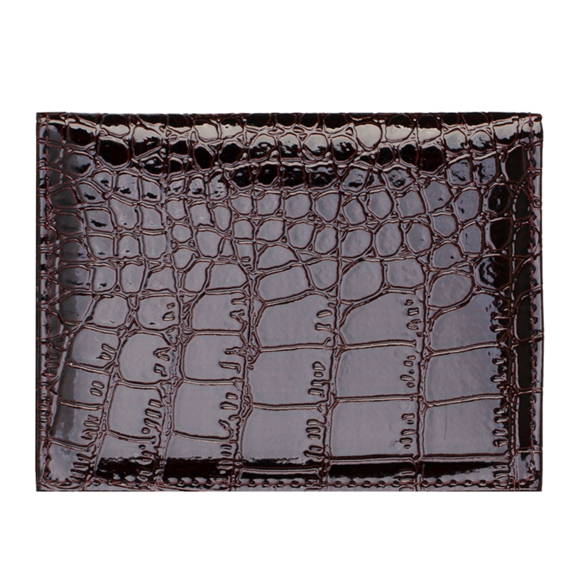 PCVC1009 Crocodile Pattern PU Card Holder CDC Document Holder(Brown) - Shopkiz.com