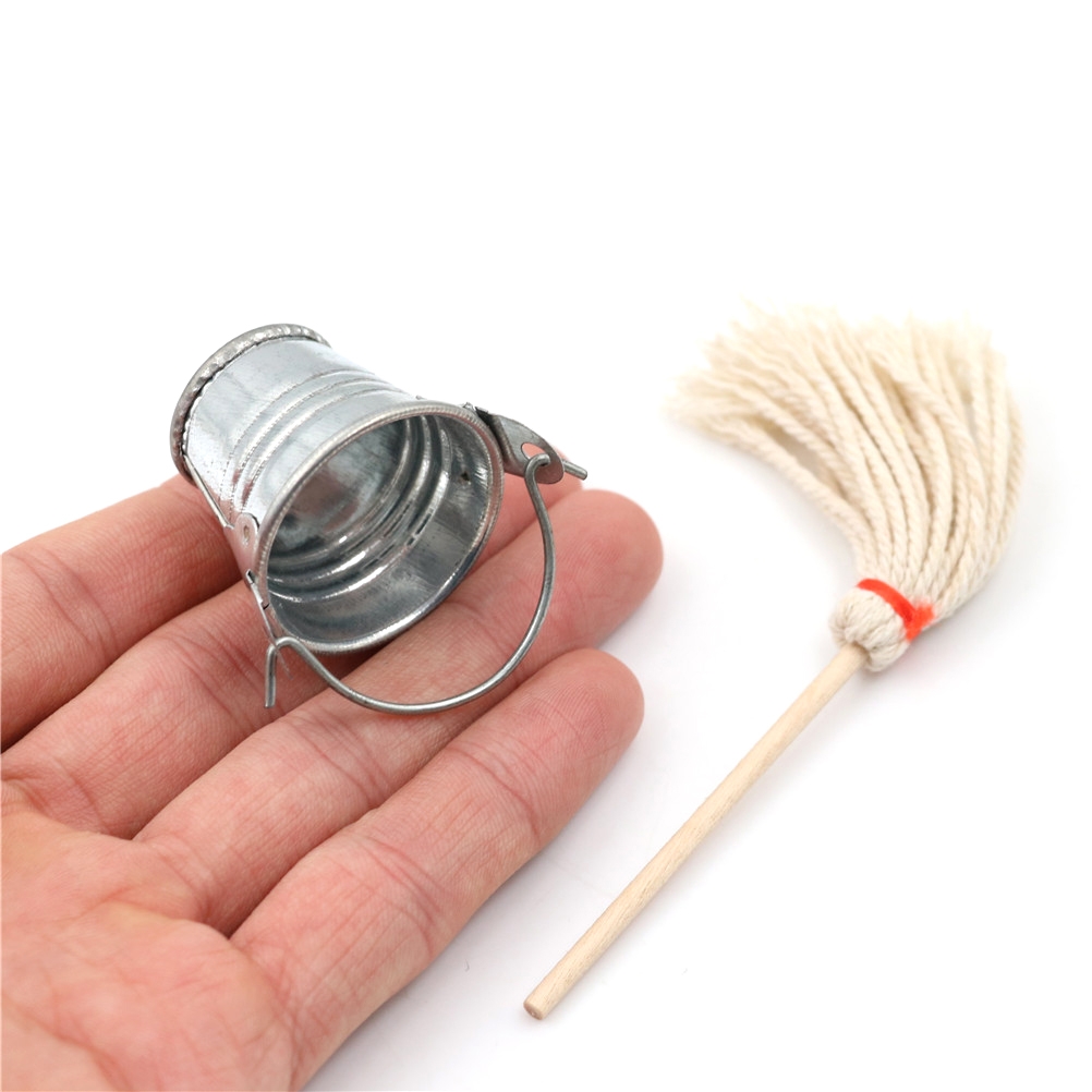 3 PCS Creative Mini Kitchen Garden Mop Bucket Child Role Playing Toy - Shopkiz.com