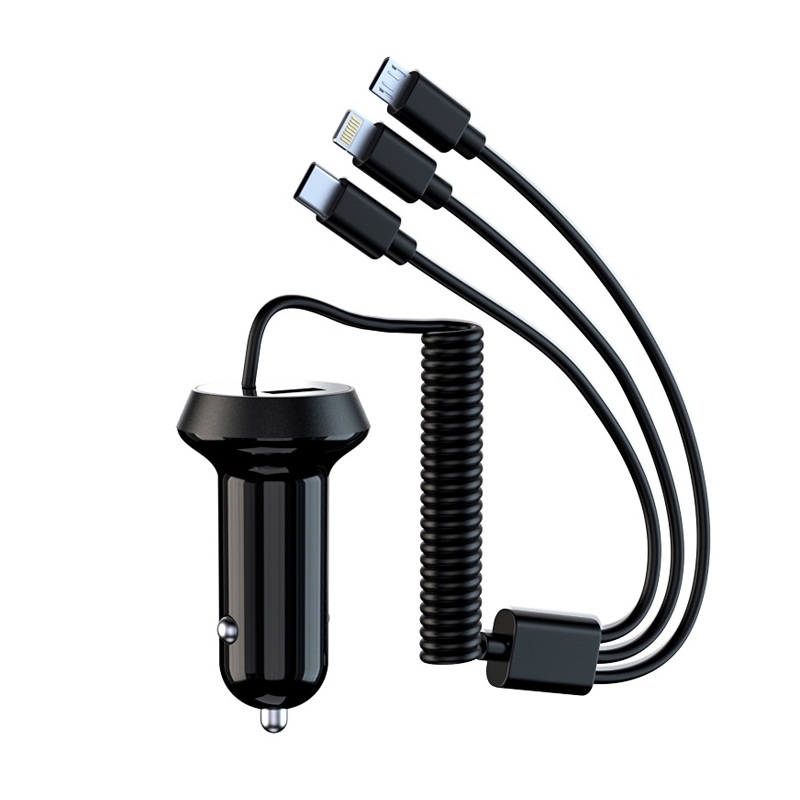 R3XK 1 In 3 Digital Display Car Charger QC3.0 Fast Charging Multifunctional Cigarette Lighter, Model: 40W(Black) - Shopkiz.com