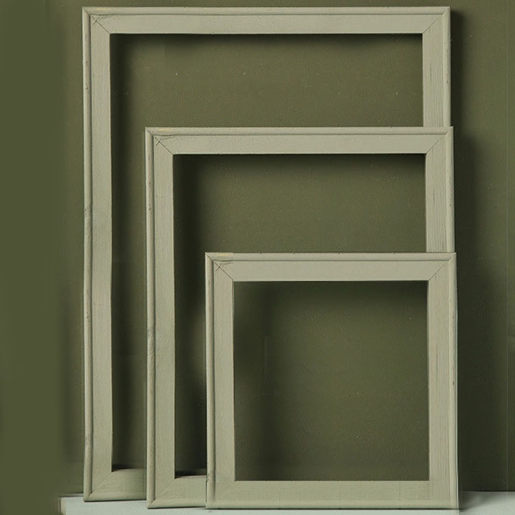 3 in 1 Different Sizes Morandi Color Wooden Photo Frame Series Color Spray Paint Photo Props Photography Background Ornaments(Normal Green) -